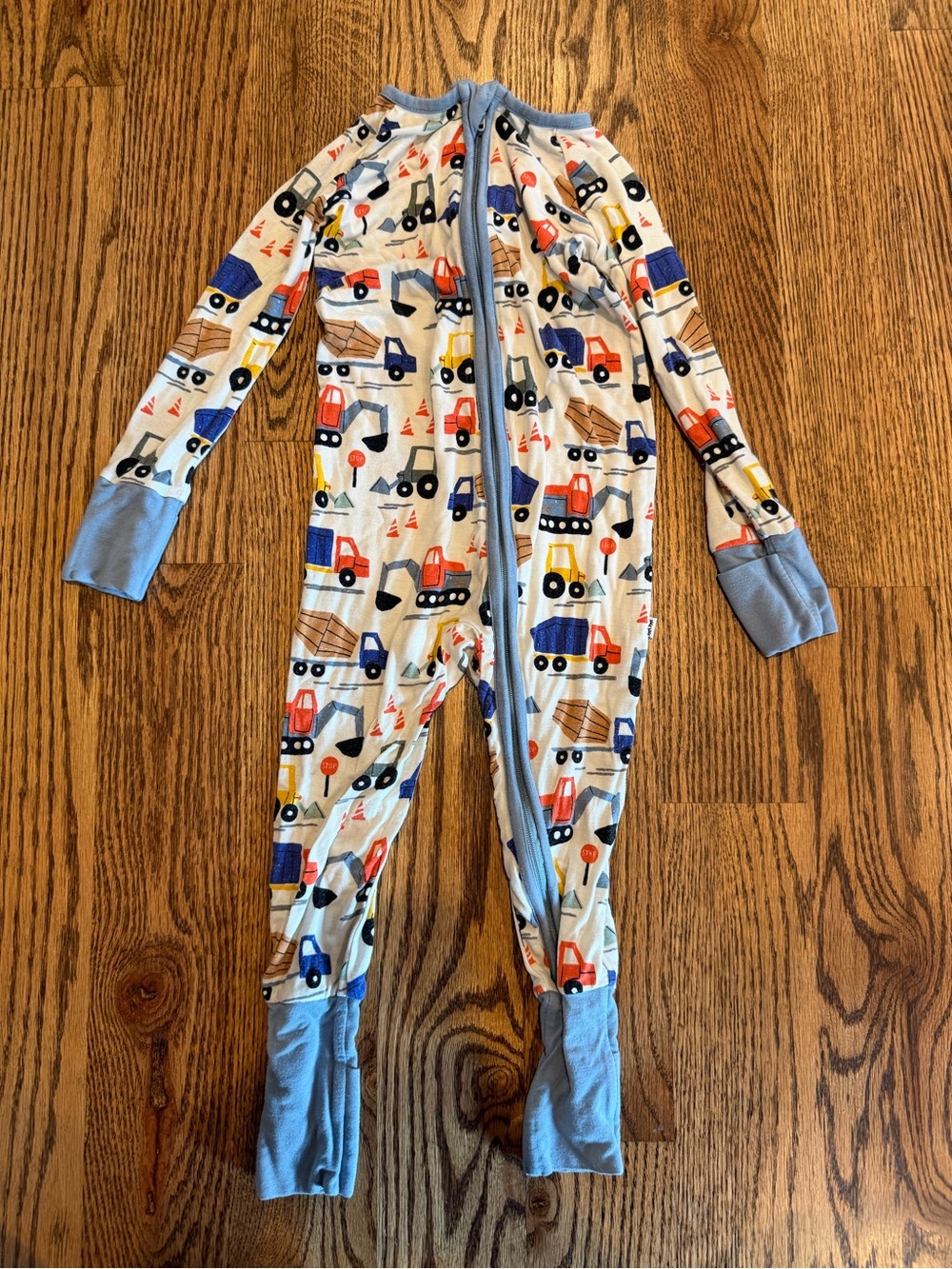 Little Sleepies Construction Truck Bamboo Zippy Pajamas 12-18 months